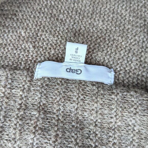 Gap wool blend cascade knit open front lagenlook vest neutral tone Small C1 - Picture 4 of 9